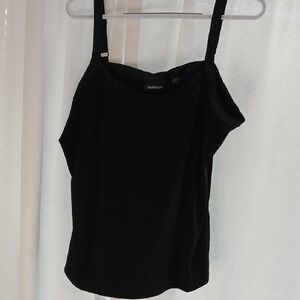 Avenue Black Satin Camisole with Adjustable Straps